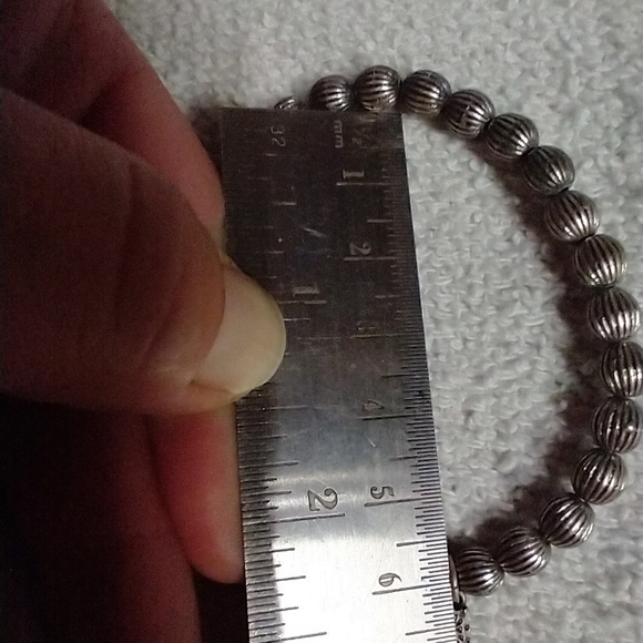 Silvertone stretch bracelet decorative approx. - Picture 2 of 2